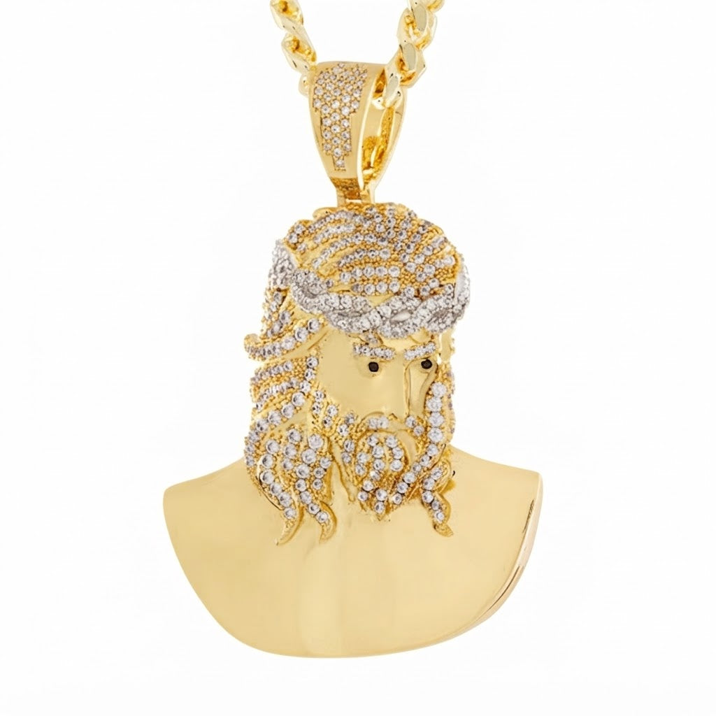 Iced Out Bearded King Bust Pendant