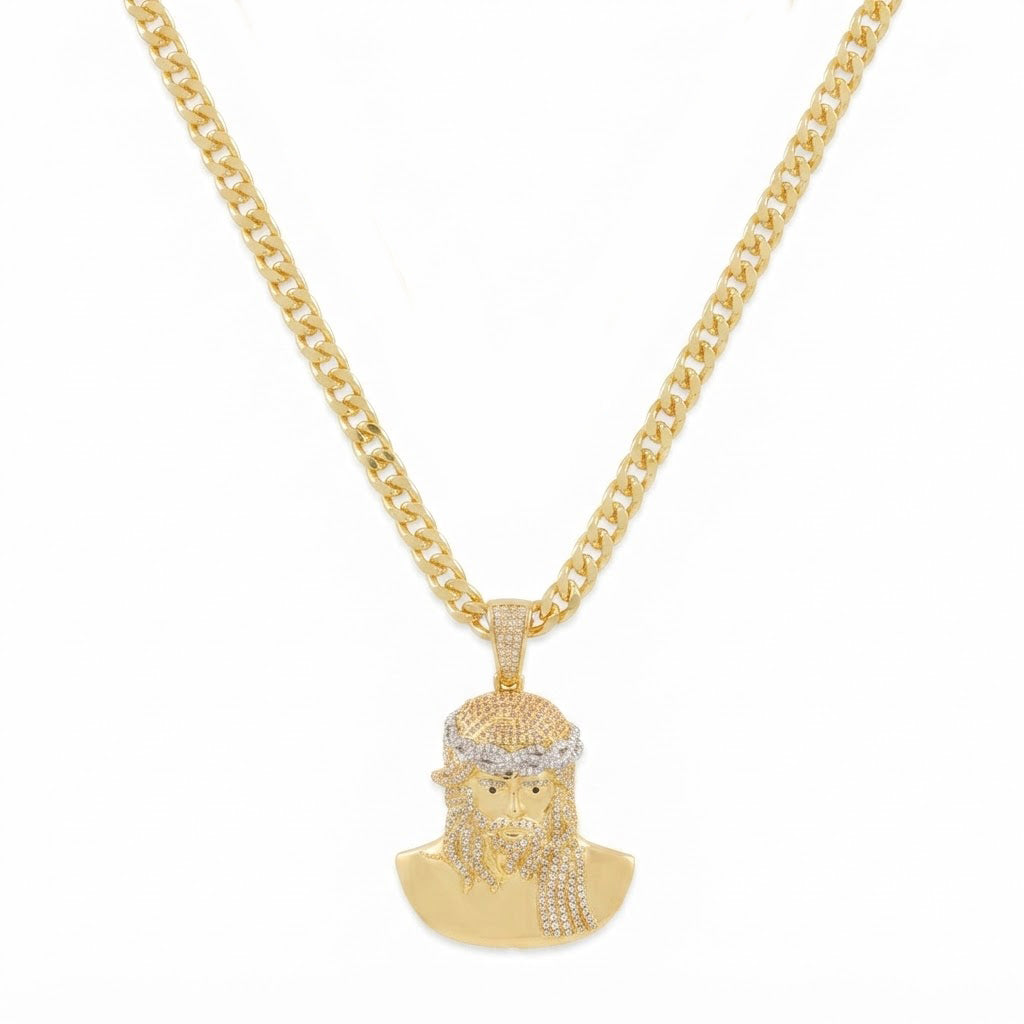 Iced Out Bearded King Bust Pendant