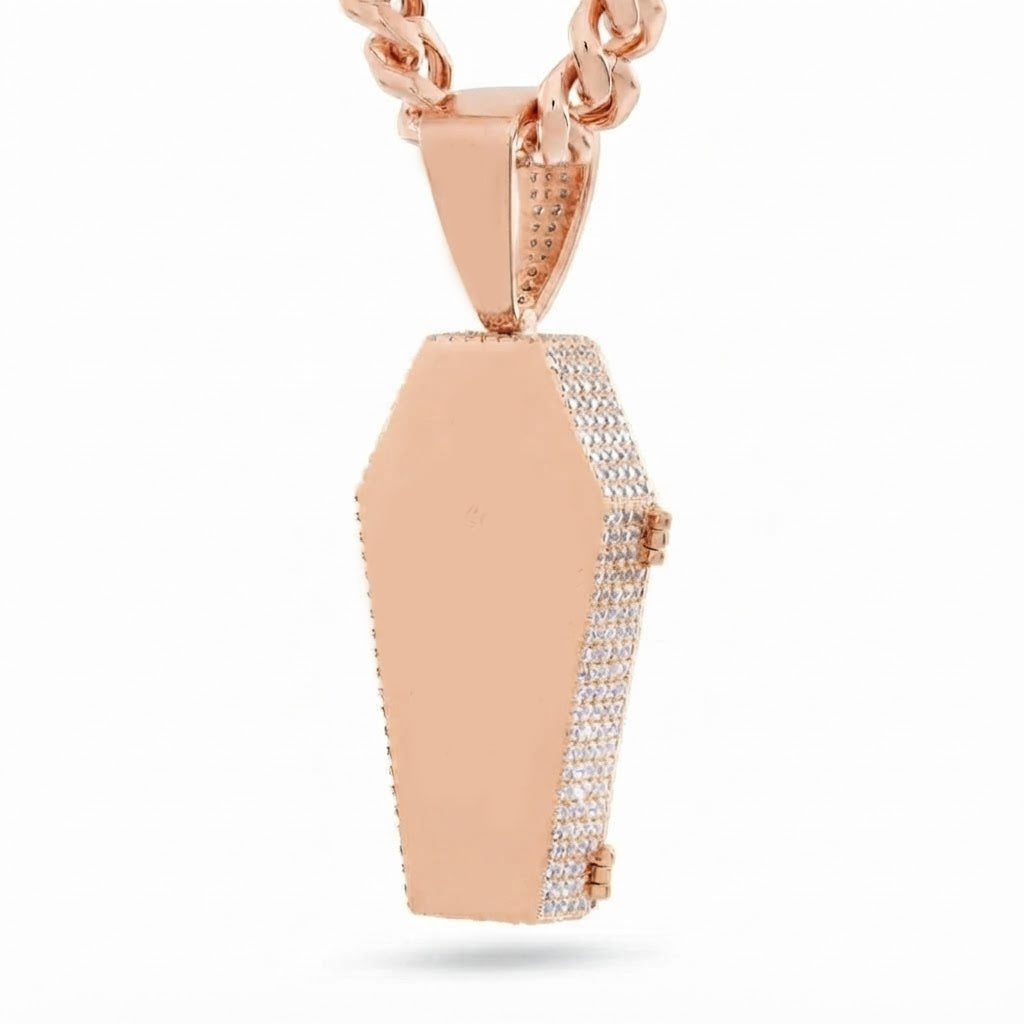 Cross Coffin Locket Diamond Pendant