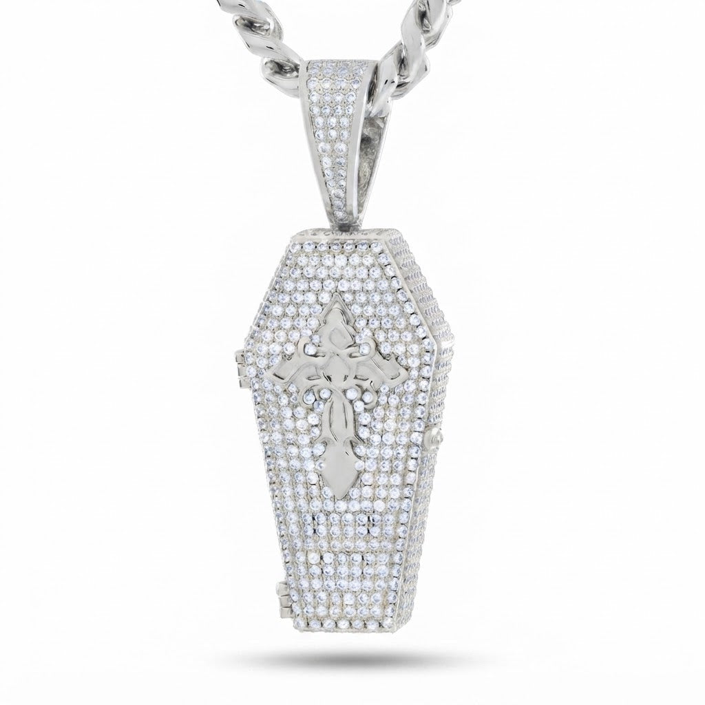 Cross Coffin Locket Diamond Pendant