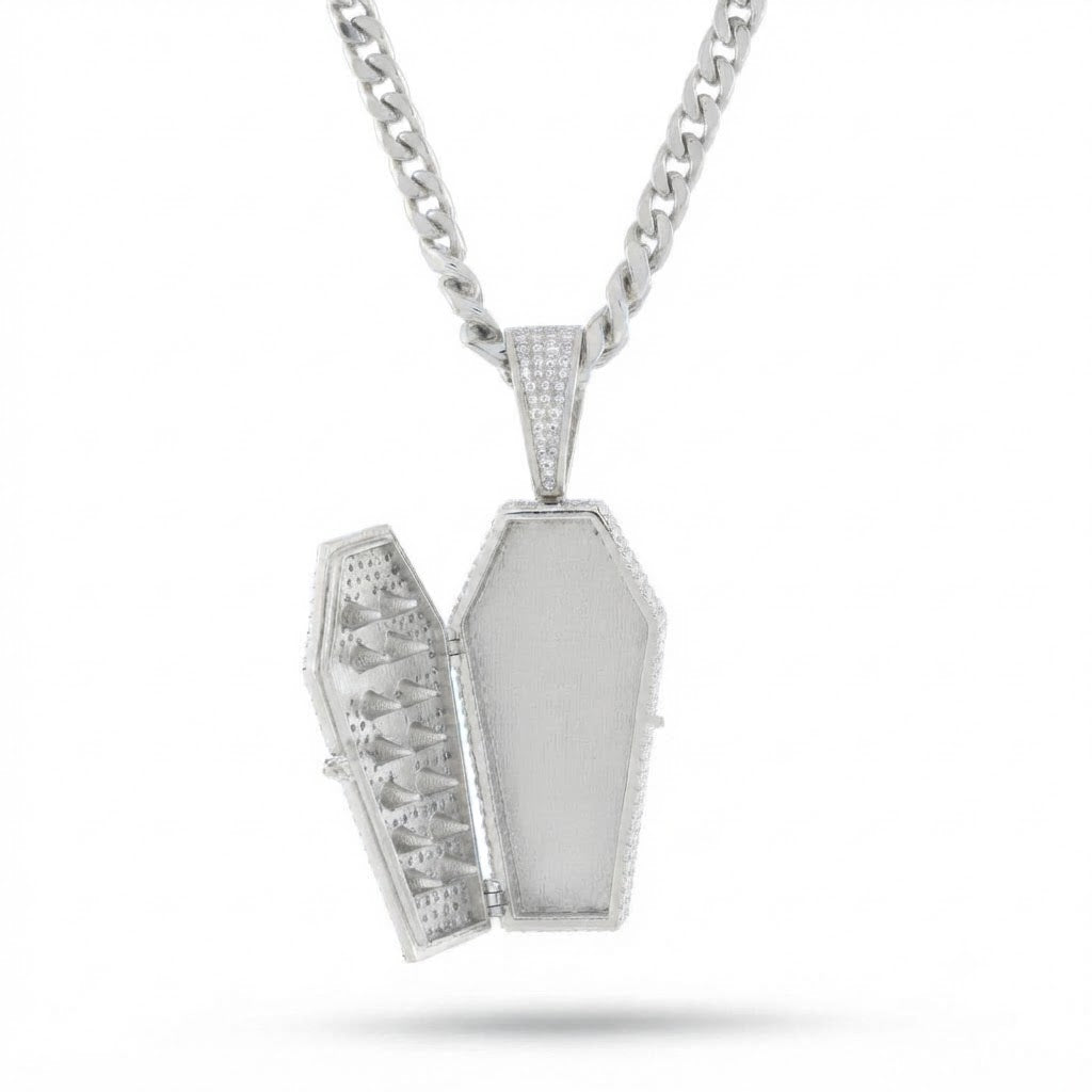 Cross Coffin Locket Diamond Pendant
