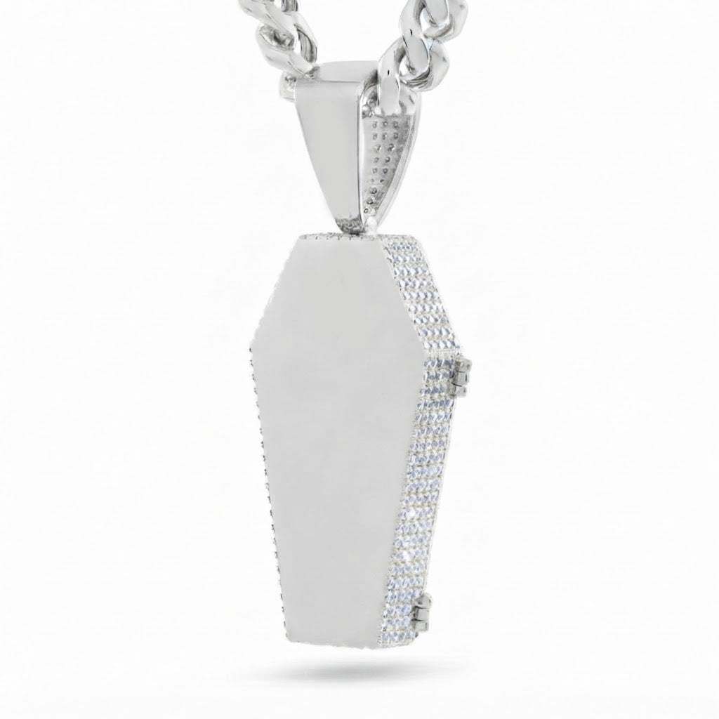 Cross Coffin Locket Diamond Pendant