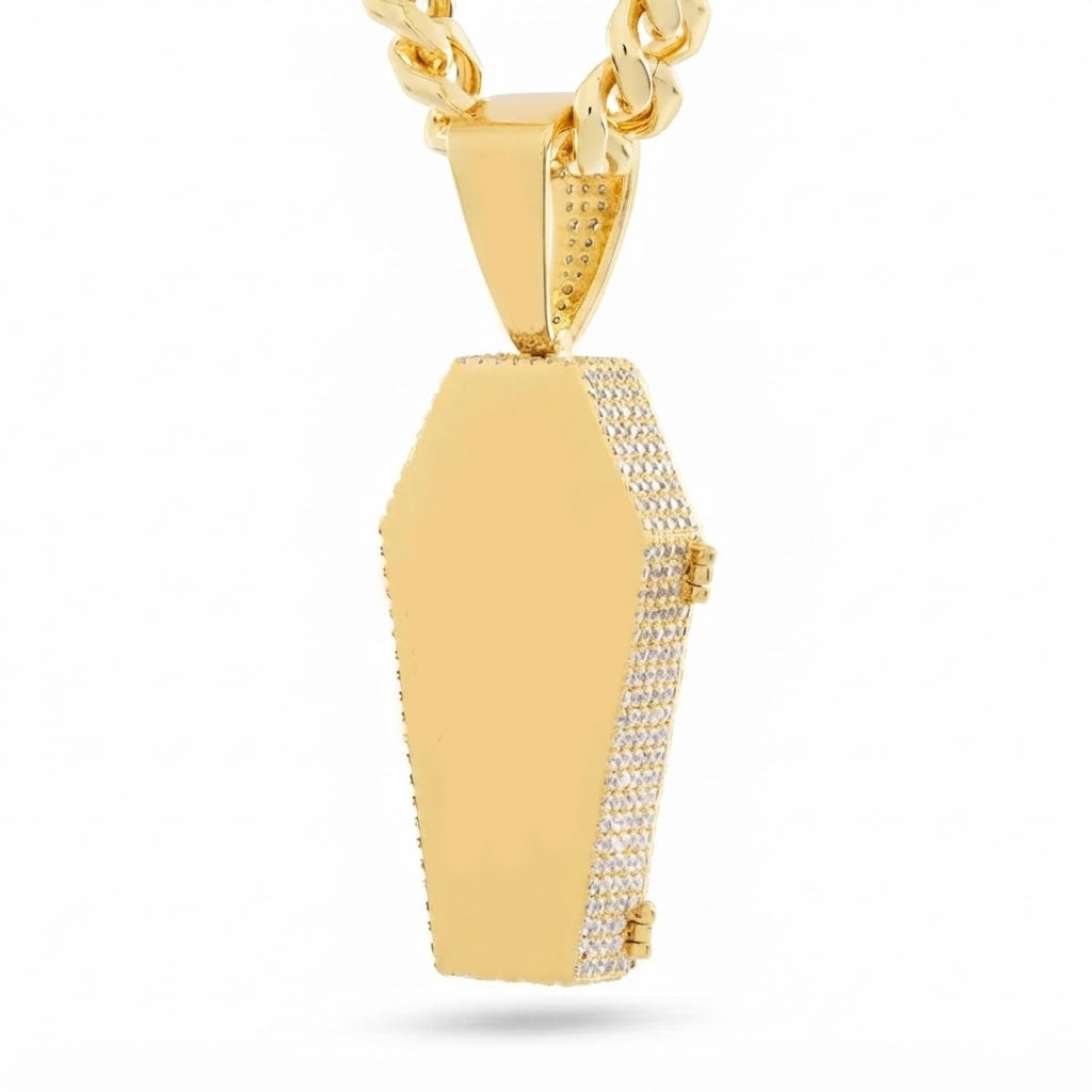 Cross Coffin Locket Diamond Pendant