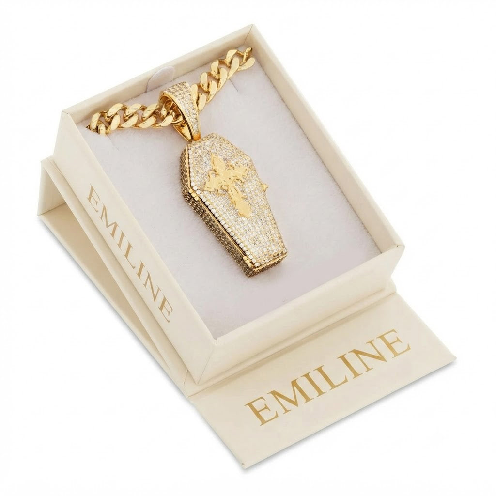 Cross Coffin Locket Diamond Pendant