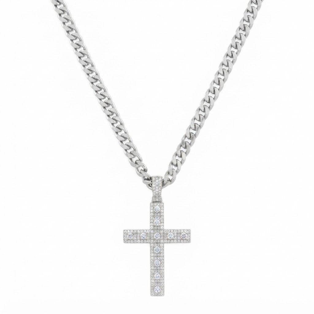 Iced Out Classic Cross Pendant