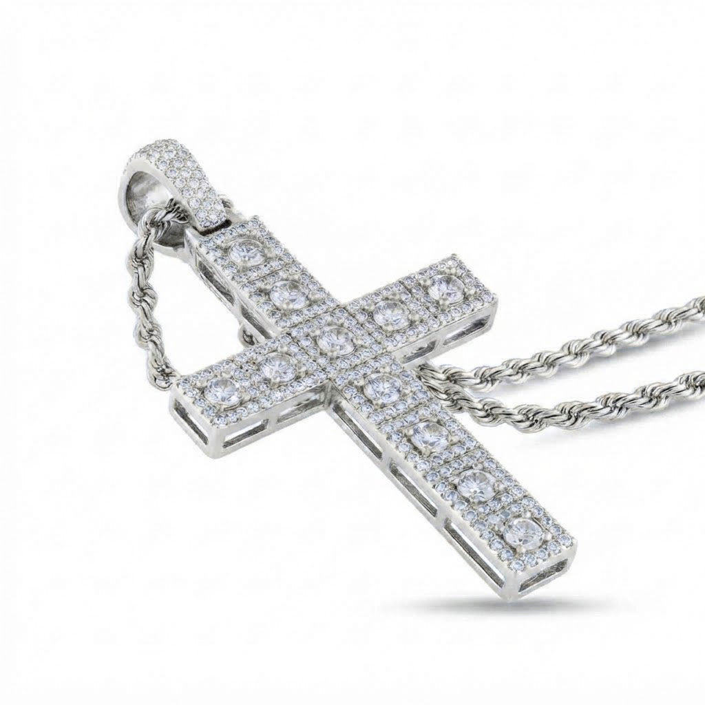 Iced Out Classic Cross Pendant