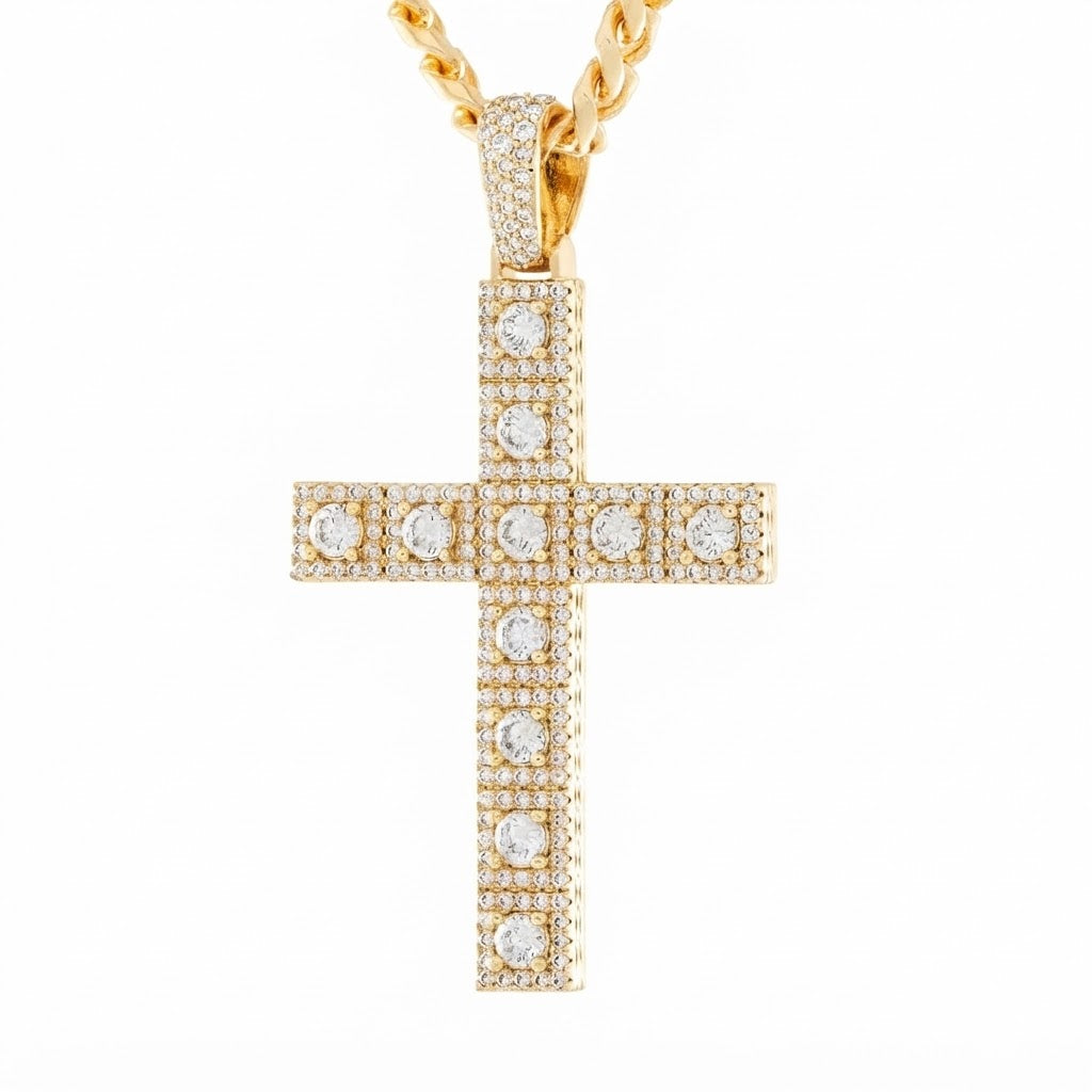 Iced Out Classic Cross Pendant