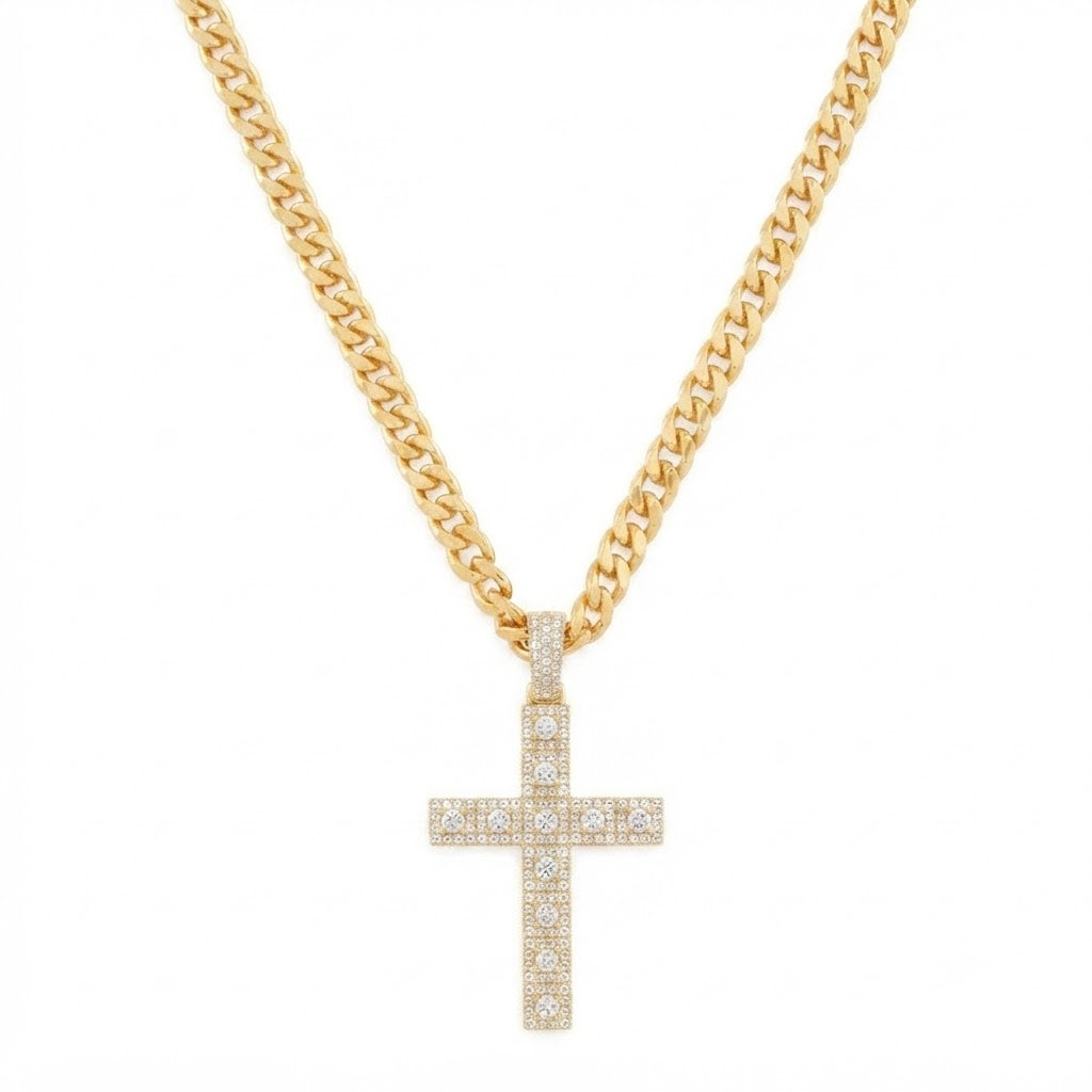 Iced Out Classic Cross Pendant