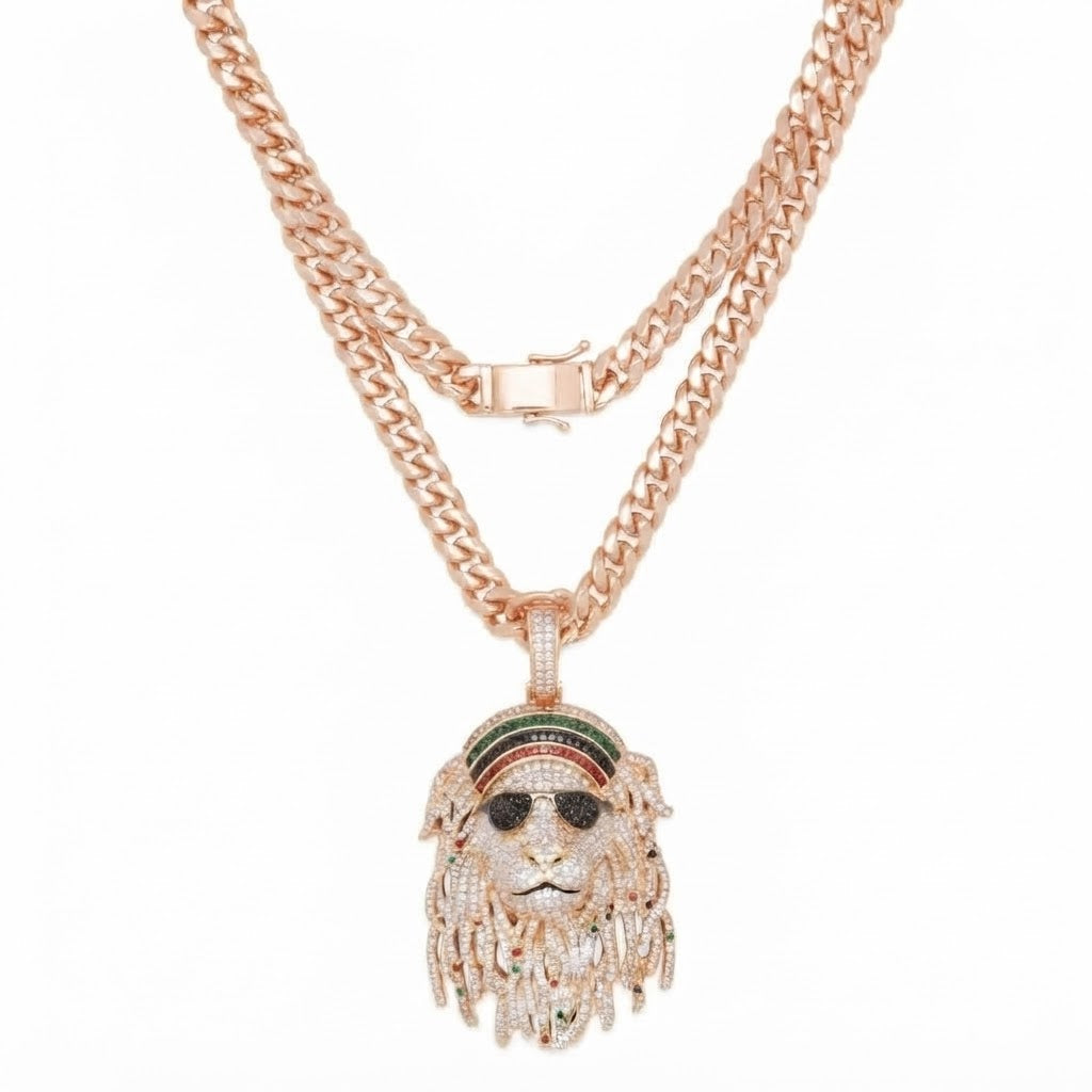 Iced Out Dreadlock Portrait Pendant