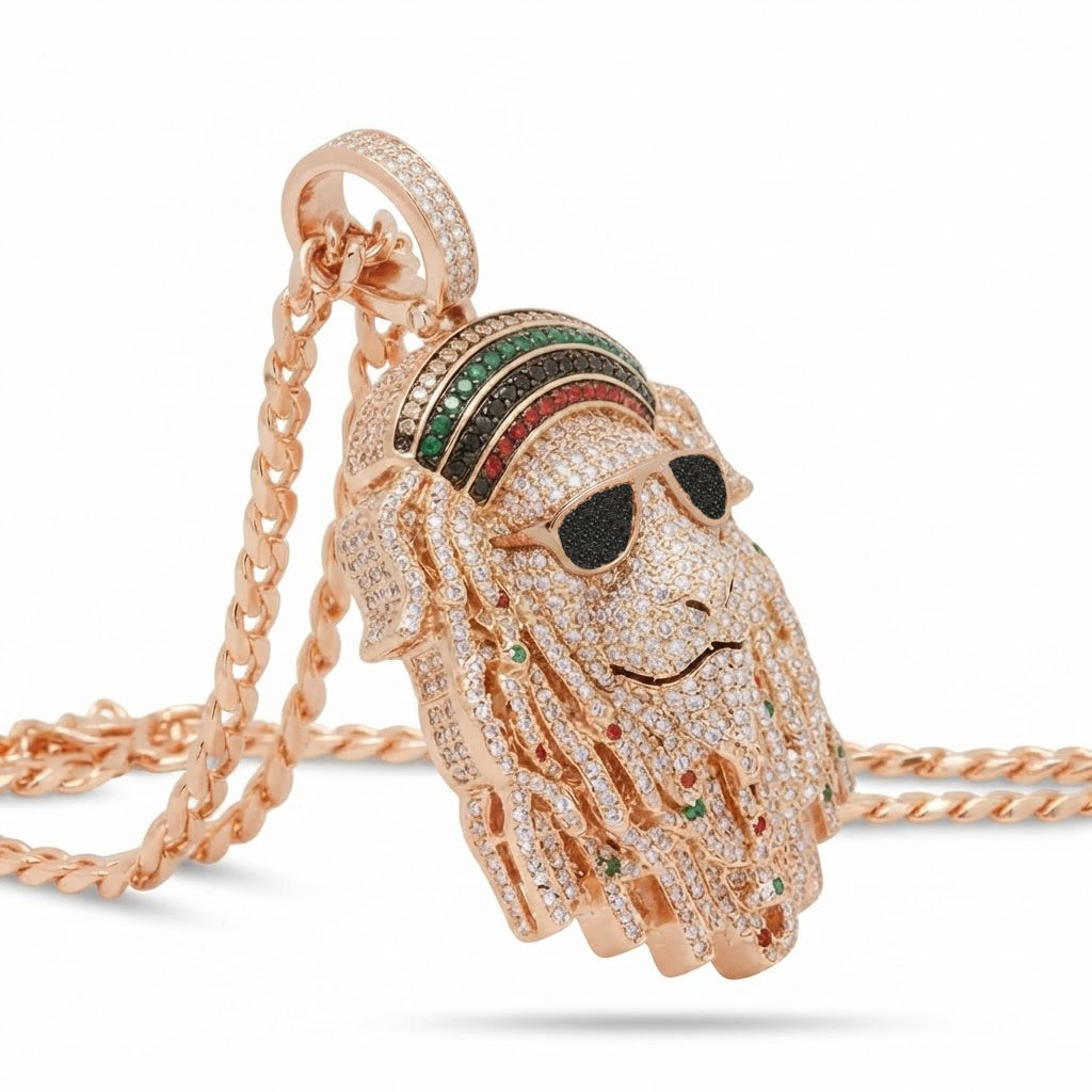 Iced Out Dreadlock Portrait Pendant