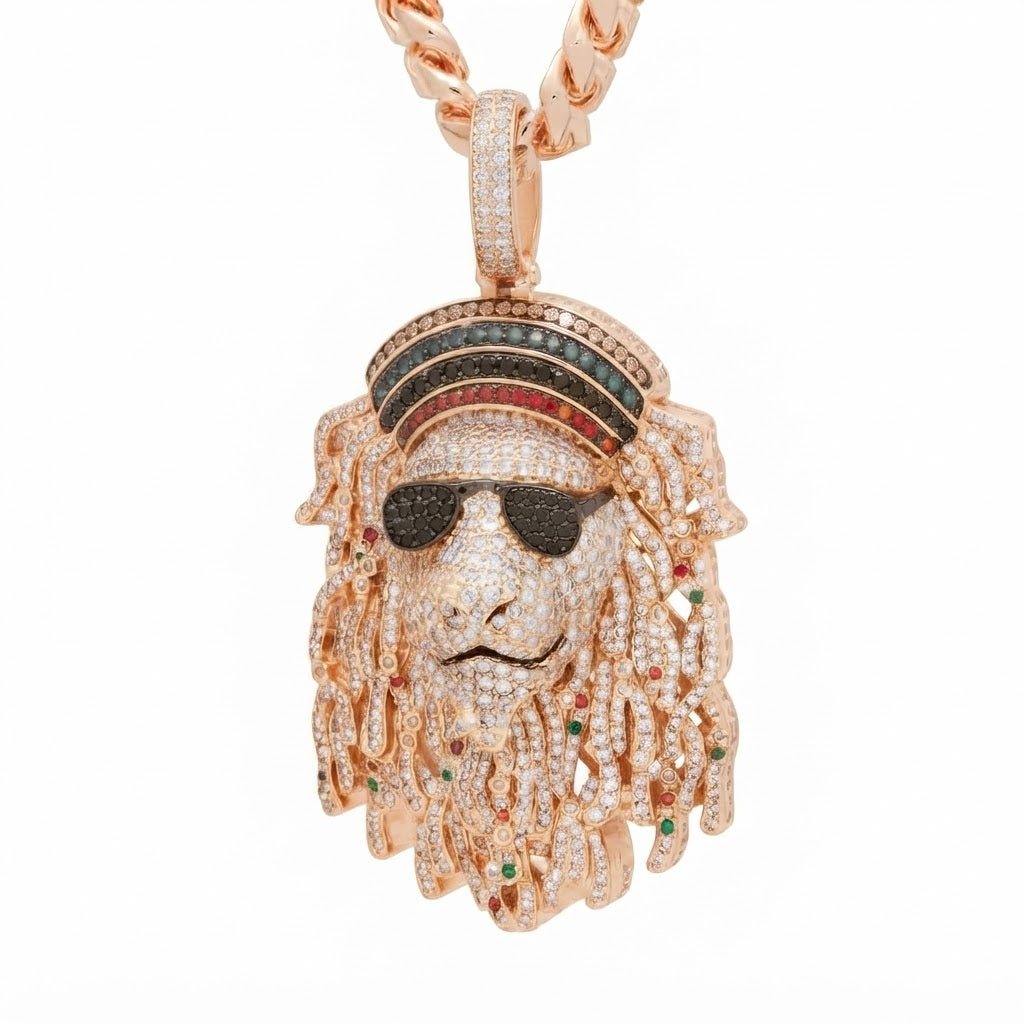 Iced Out Dreadlock Portrait Pendant