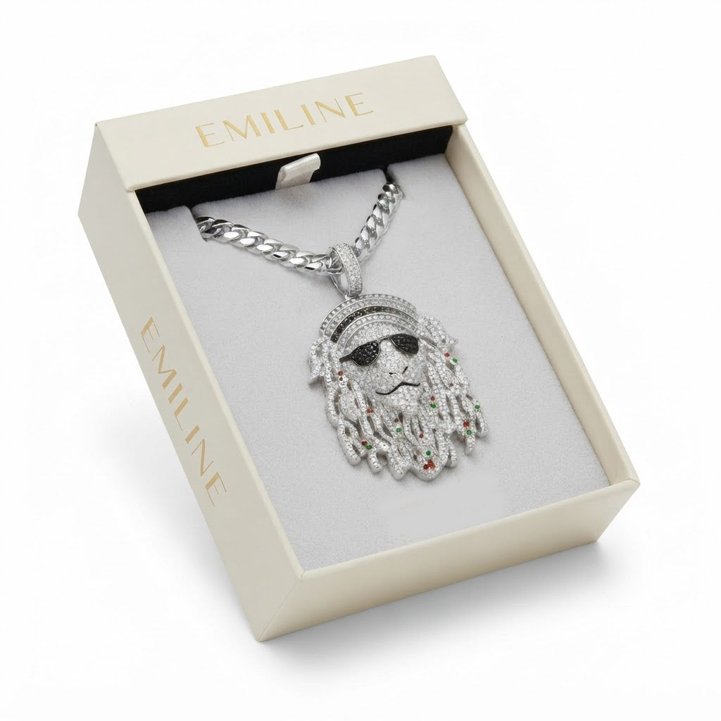 Iced Out Dreadlock Portrait Pendant