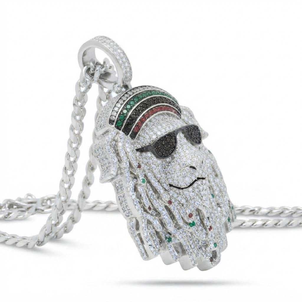 Iced Out Dreadlock Portrait Pendant