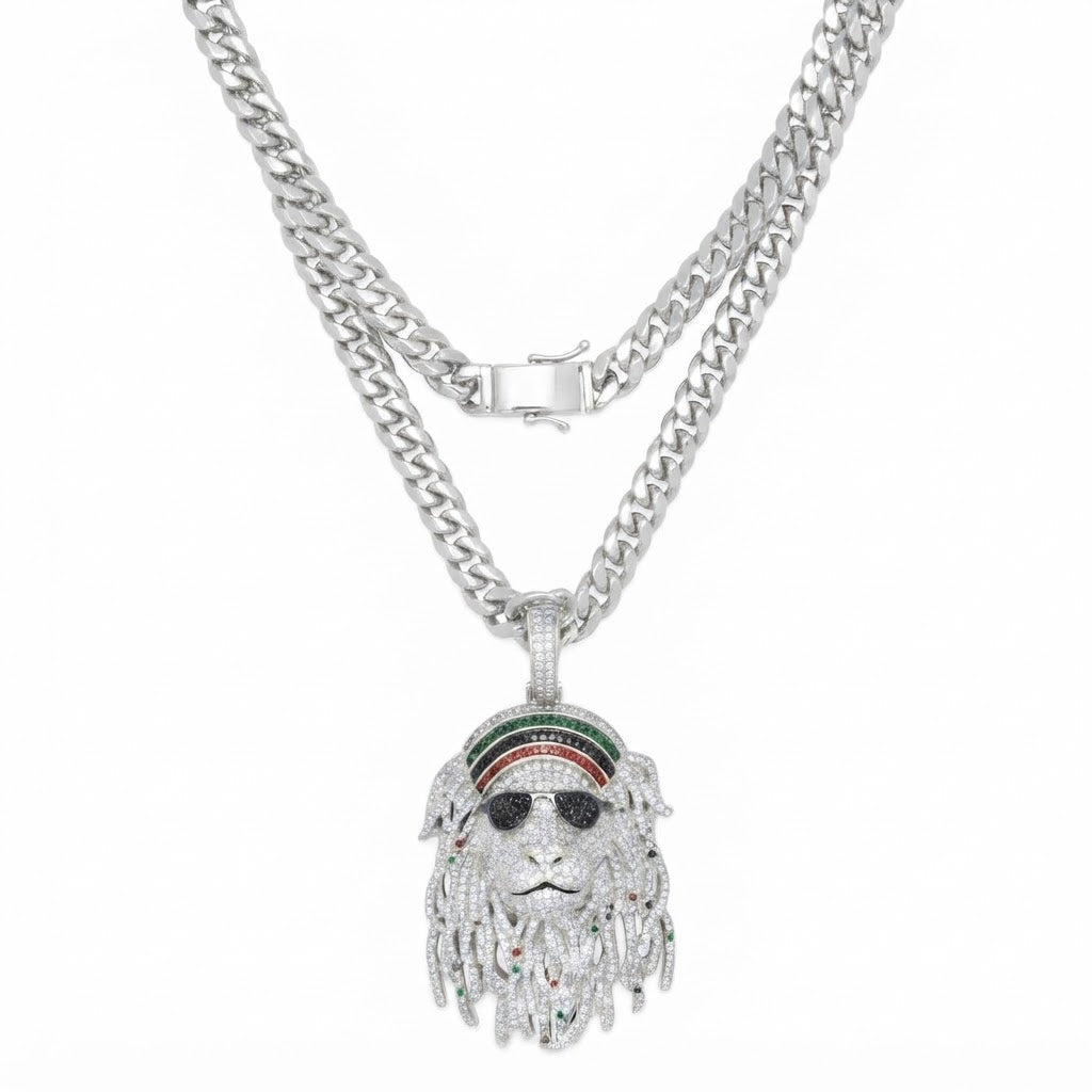 Iced Out Dreadlock Portrait Pendant