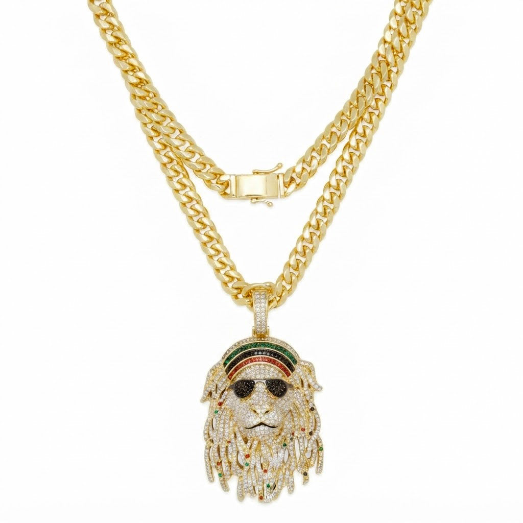 Iced Out Dreadlock Portrait Pendant