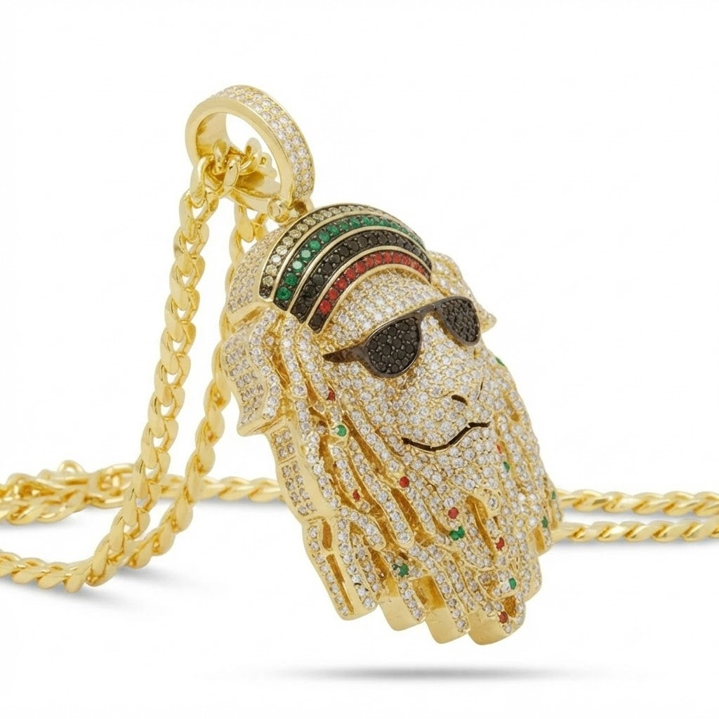 Iced Out Dreadlock Portrait Pendant