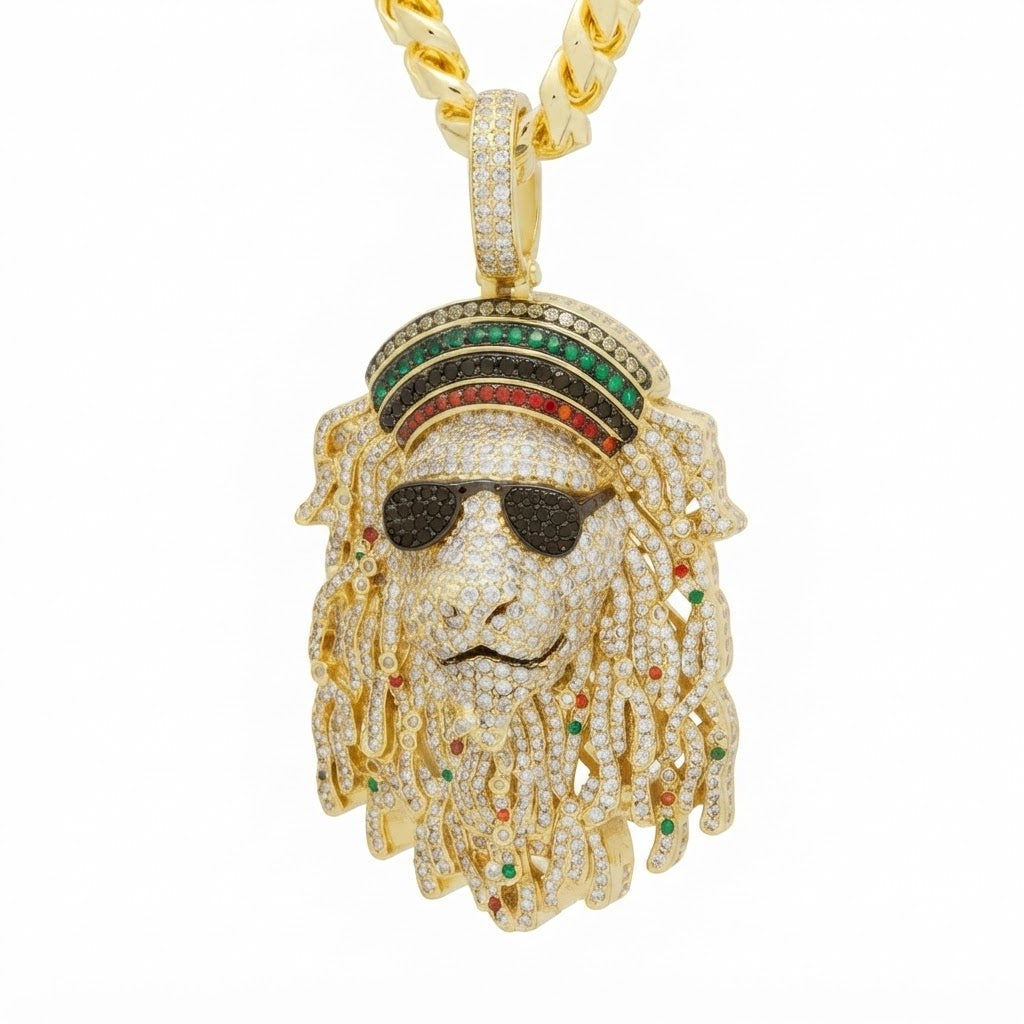 Iced Out Dreadlock Portrait Pendant