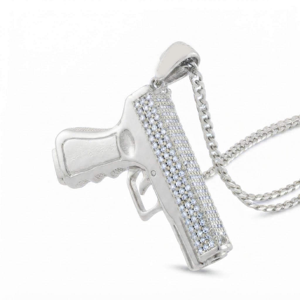 Iced Out Pistol Pendant