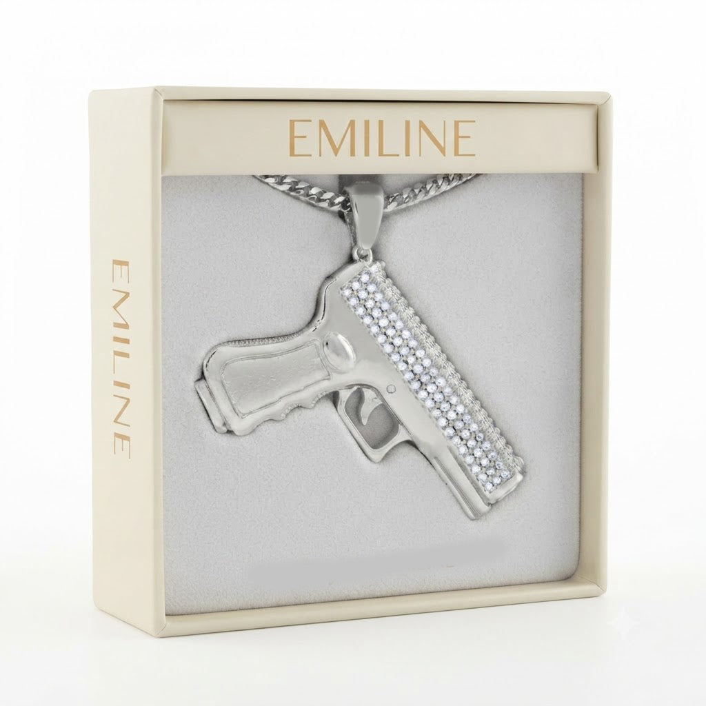Iced Out Pistol Pendant