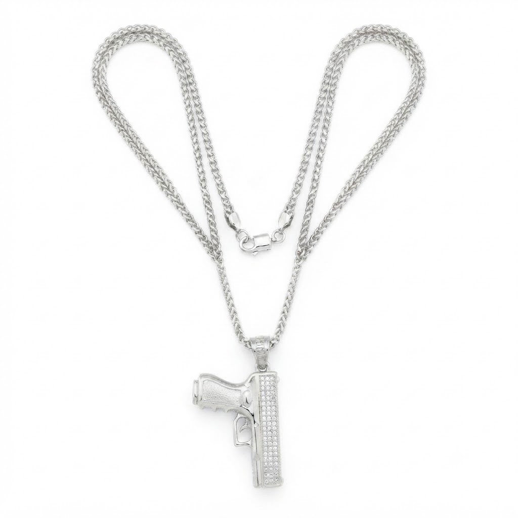 Iced Out Pistol Pendant