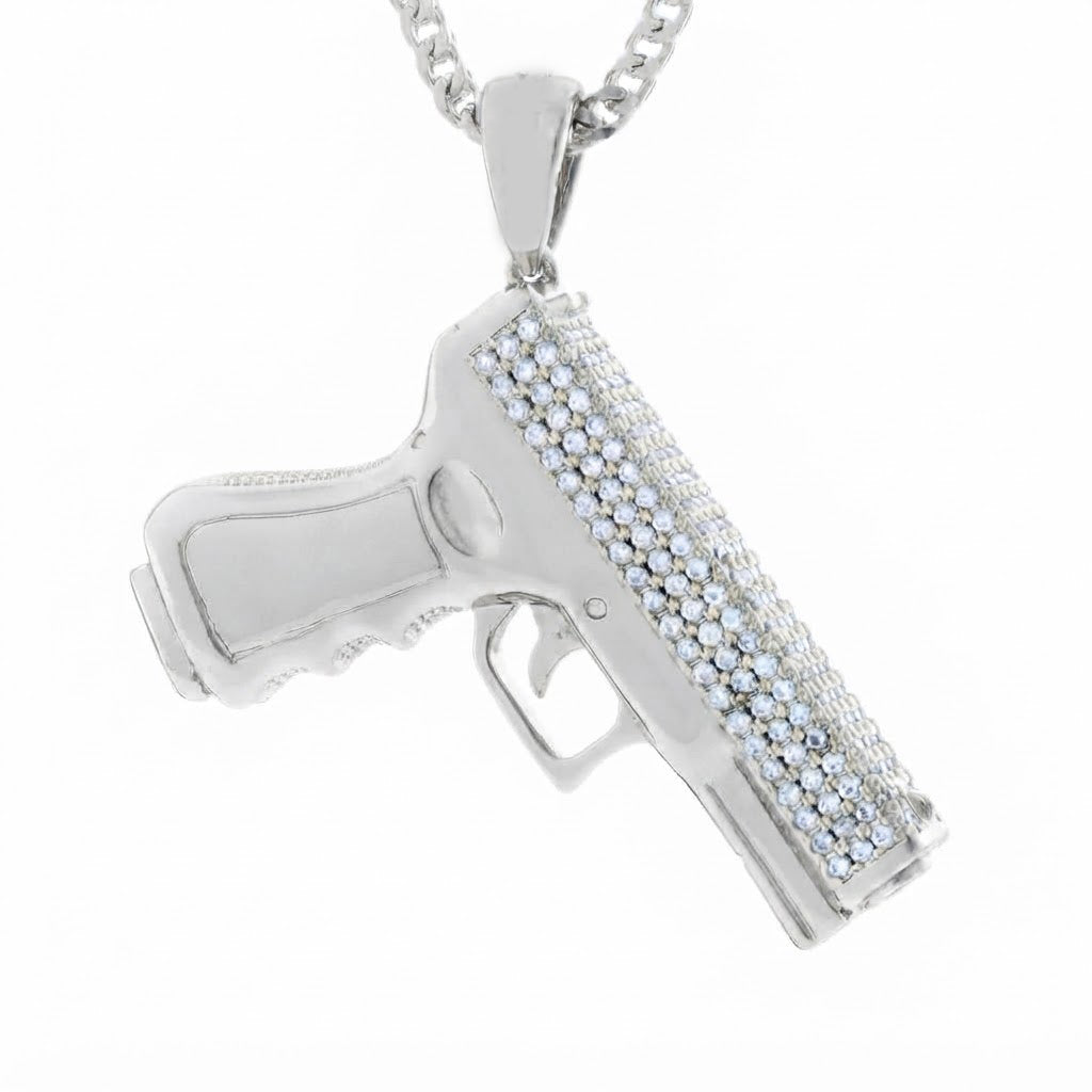 Iced Out Pistol Pendant