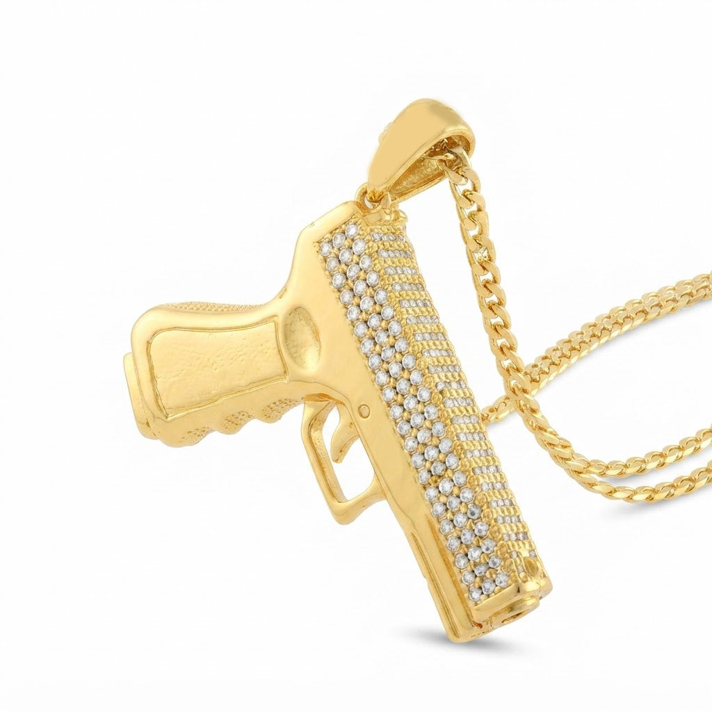 Iced Out Pistol Pendant