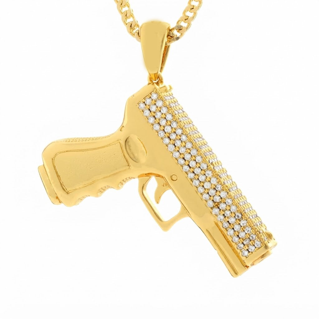 Iced Out Pistol Pendant