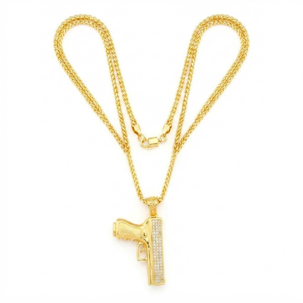 Iced Out Pistol Pendant