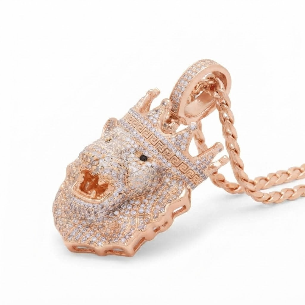 Crowned Lion Head Pendant