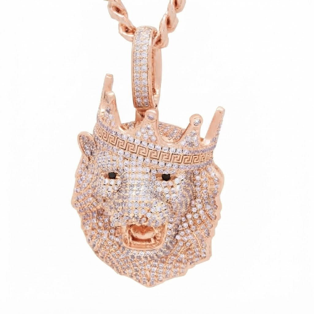 Crowned Lion Head Pendant
