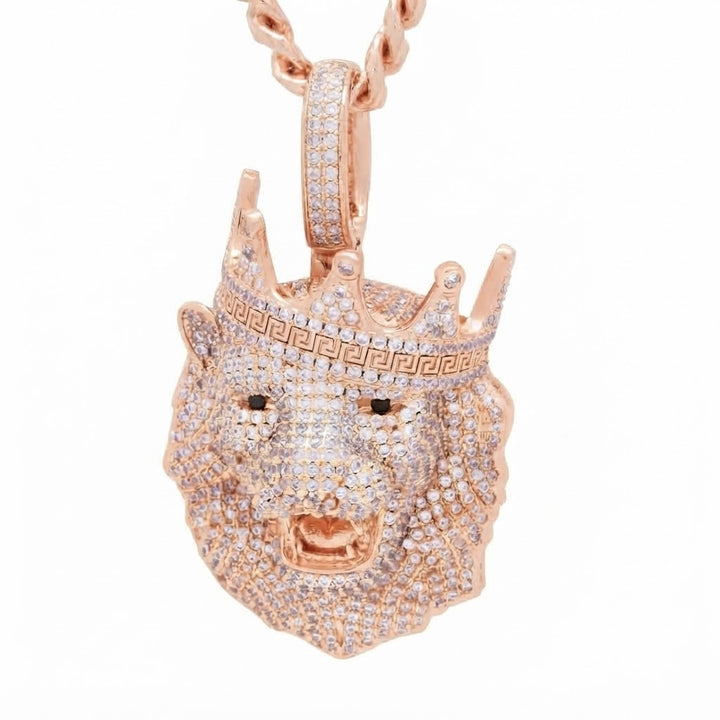 Crowned Lion Head Pendant