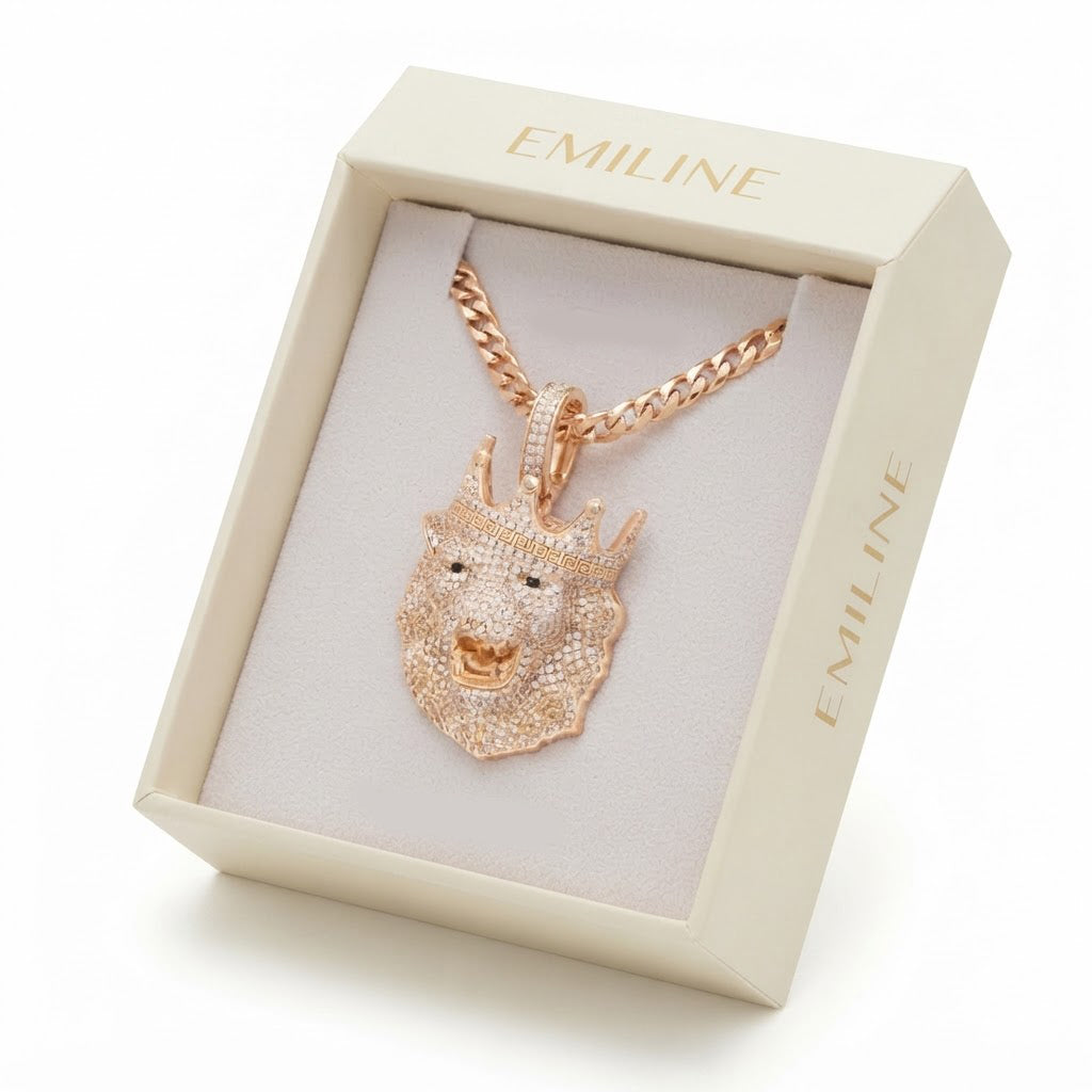 Crowned Lion Head Pendant