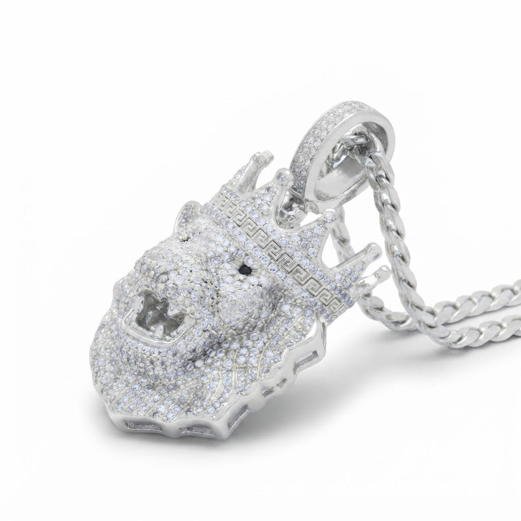 Crowned Lion Head Pendant