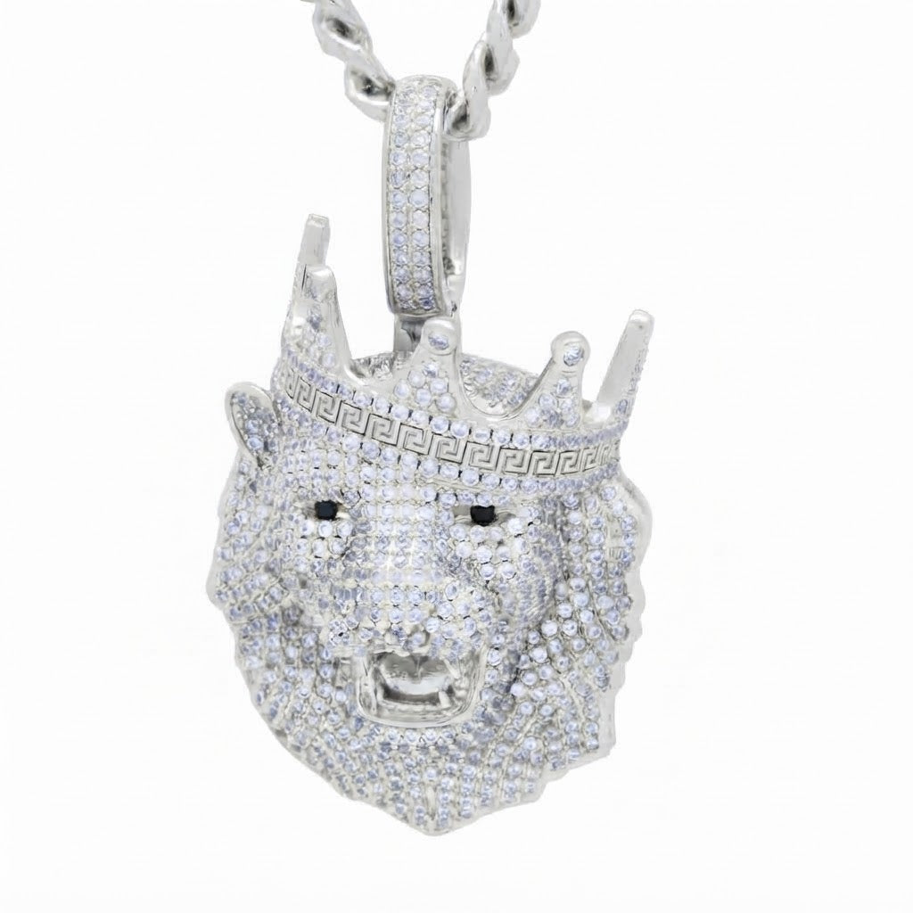 Crowned Lion Head Pendant