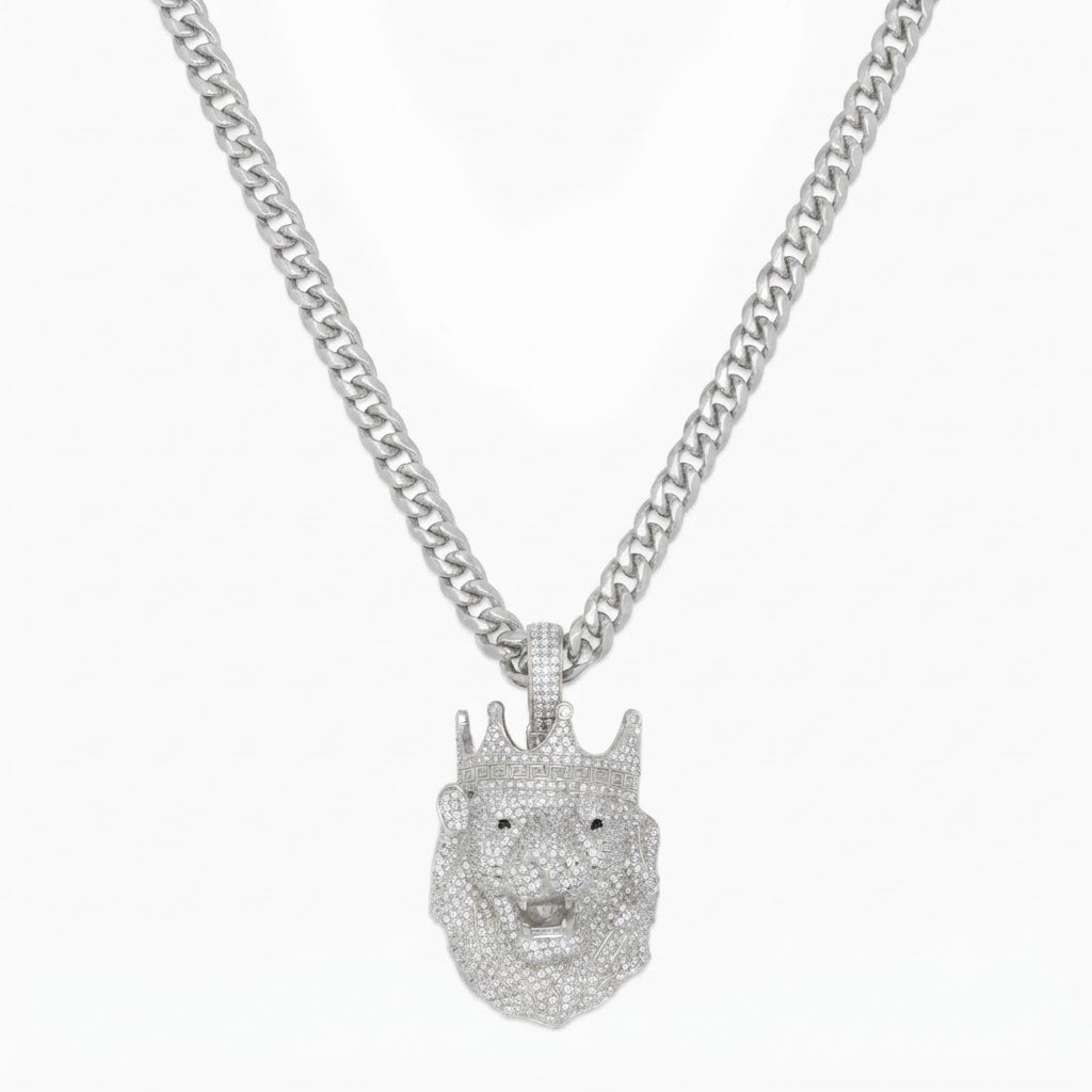 Crowned Lion Head Pendant