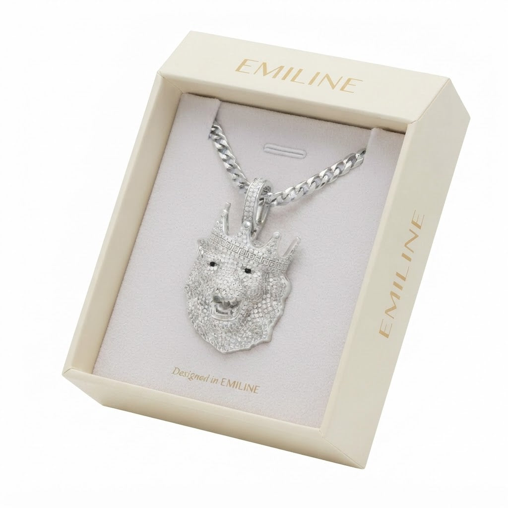 Crowned Lion Head Pendant