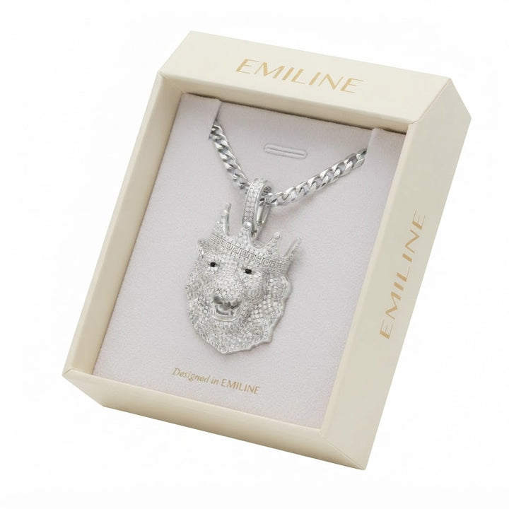 Crowned Lion Head Pendant