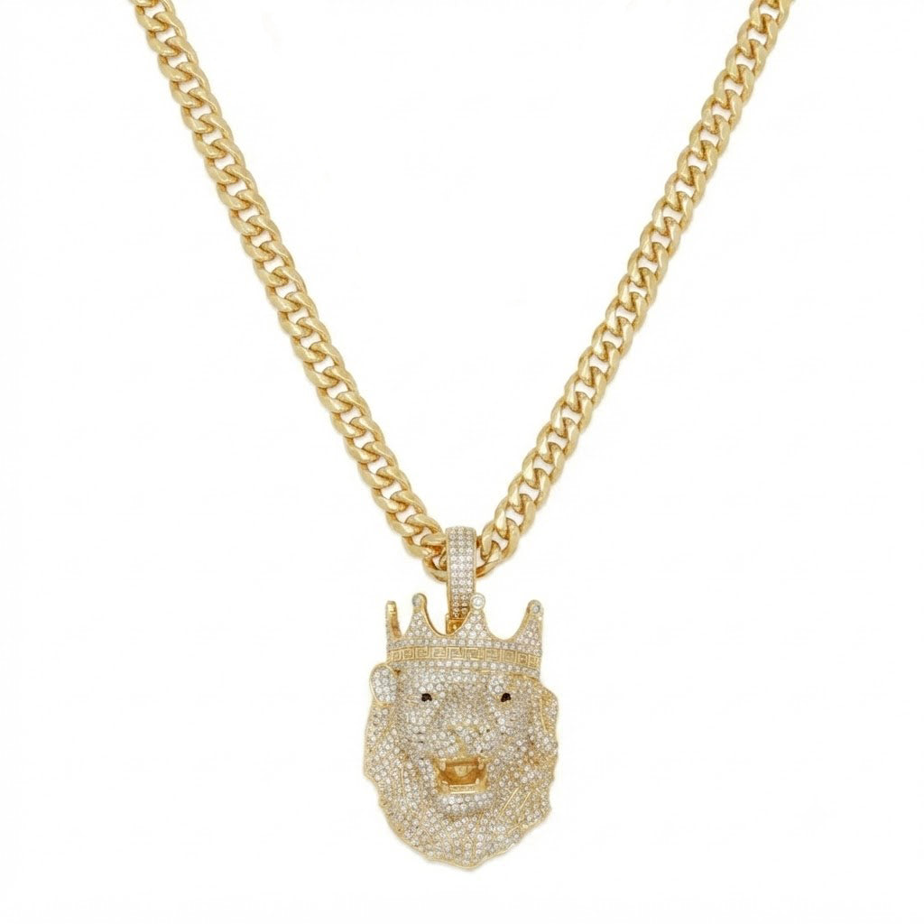 Crowned Lion Head Pendant