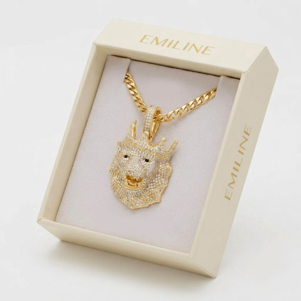 Crowned Lion Head Pendant