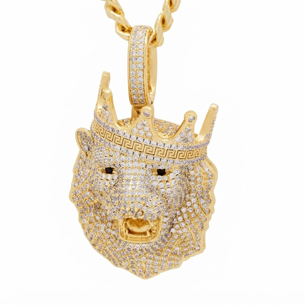 Crowned Lion Head Pendant