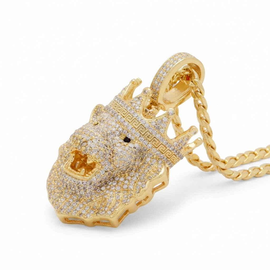 Crowned Lion Head Pendant