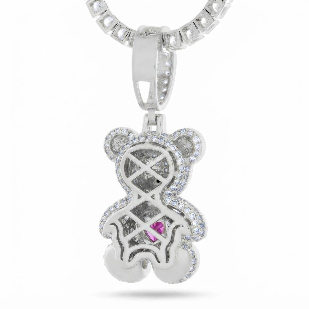 Teddy Bear Heart Diamond Pendant