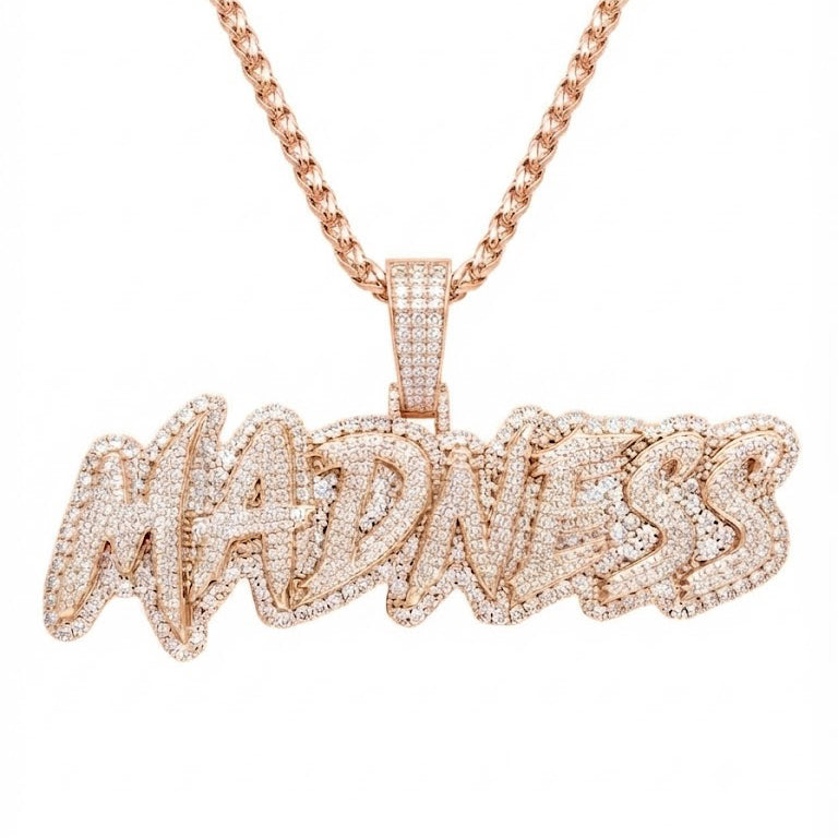 MADNESS Graffiti Letter Diamond Pendant