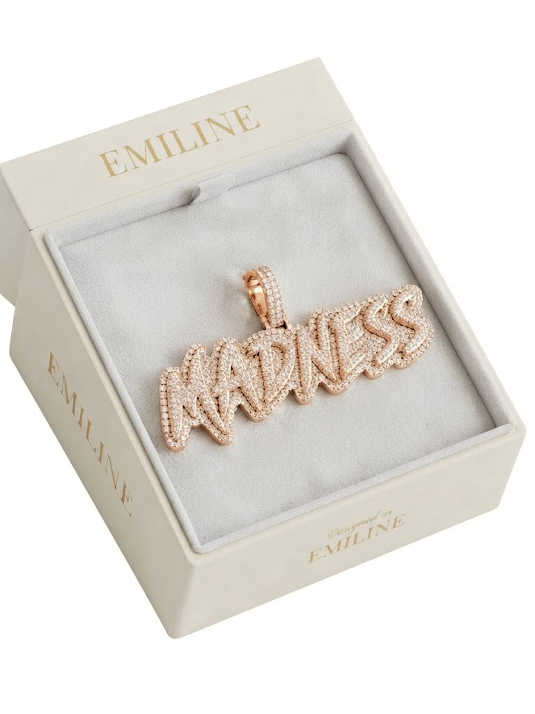 MADNESS Graffiti Letter Diamond Pendant