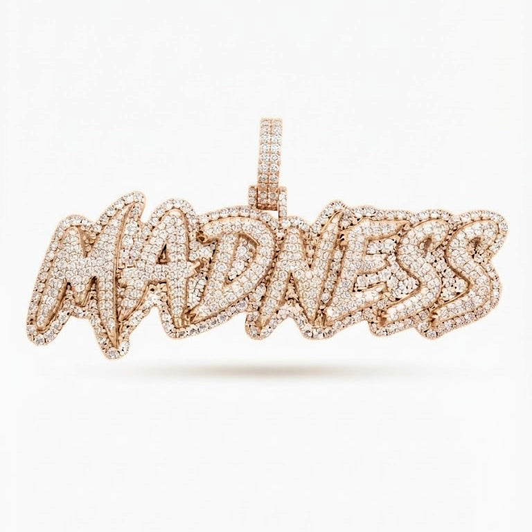 MADNESS Graffiti Letter Diamond Pendant