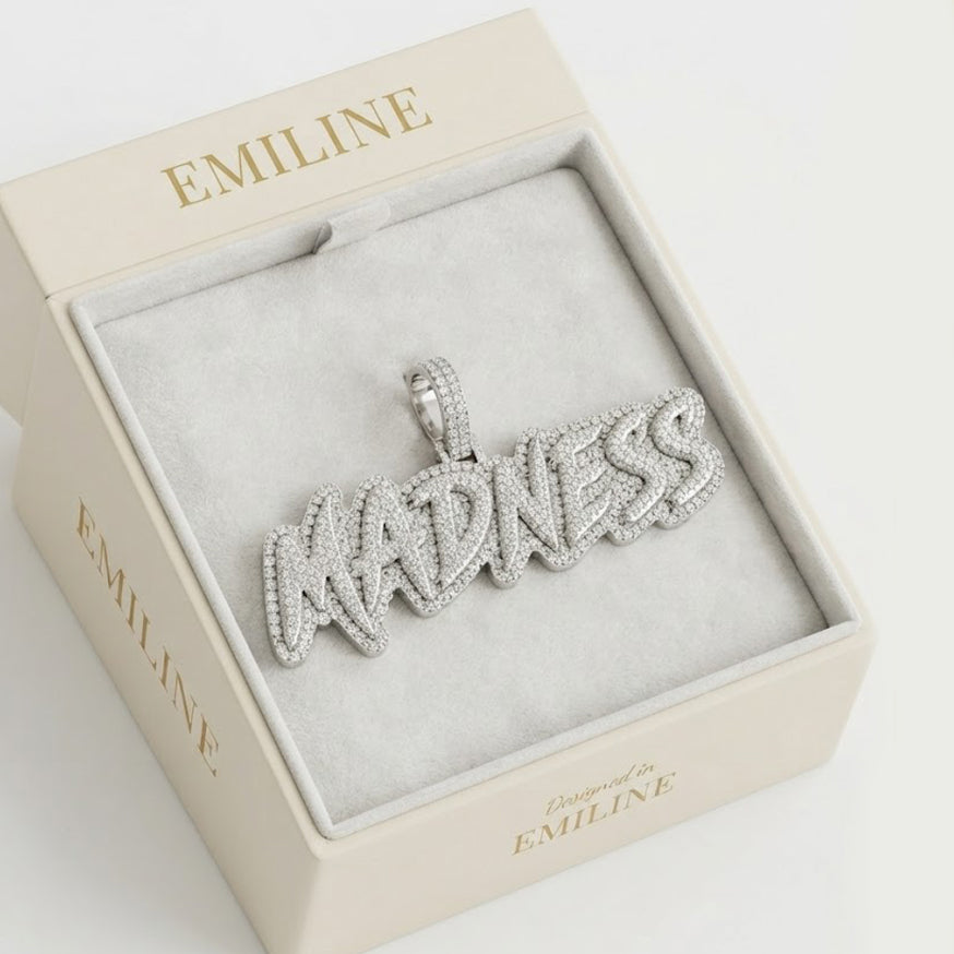 MADNESS Graffiti Letter Diamond Pendant
