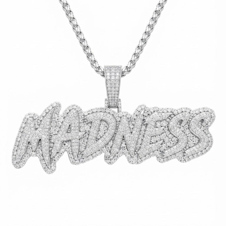 MADNESS Graffiti Letter Diamond Pendant