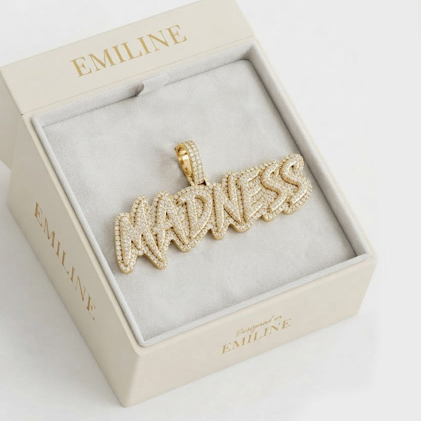 MADNESS Graffiti Letter Diamond Pendant
