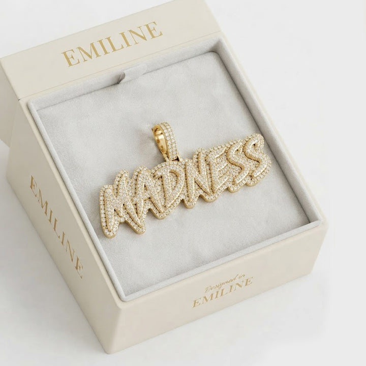 MADNESS Graffiti Letter Diamond Pendant
