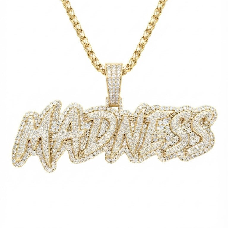 MADNESS Graffiti Letter Diamond Pendant